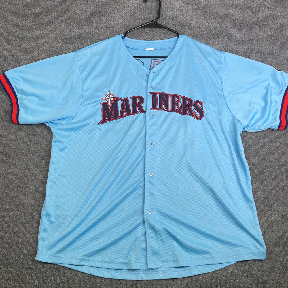 Seattle Mariners Zags 24 Baseball Jersey Mens XL Light Blue Gonzaga Crossover